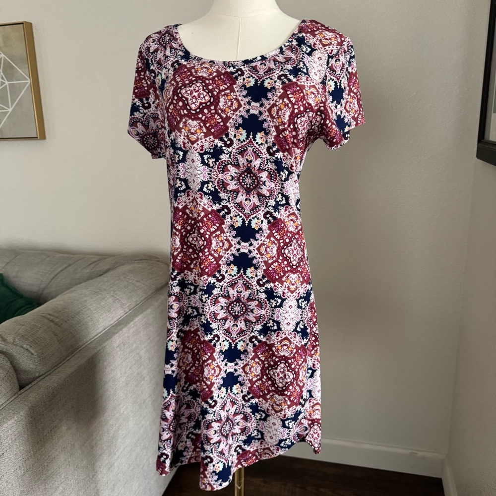 Short Sleeve Dress S Mini Nightgown Boho Hippie Cozy Sundress Women’s Small